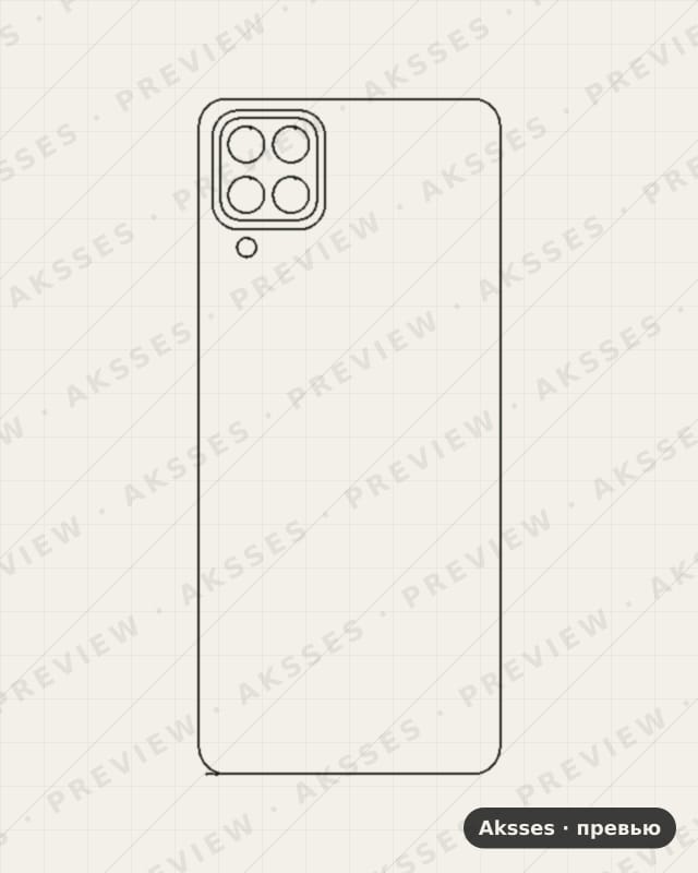 Лекало A01, A02, A03, A1, A2, A3, A4, A5, A6, A7, A8, A9 A12 для Samsung Galaxy A12, Back Cover