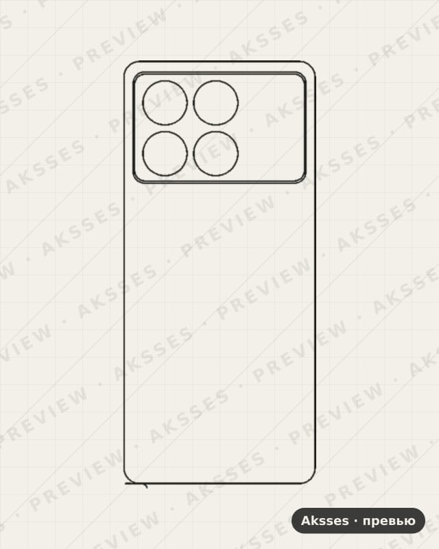 Лекало для POCO-SERIES Poco X6 Pro, Back