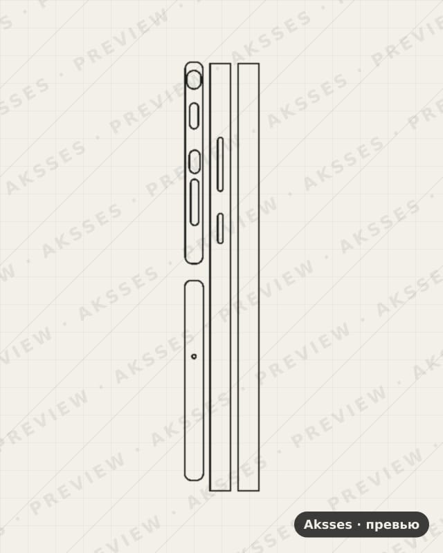 Лекало для Samsung Galaxy S22 Ultra 5G, Side Part