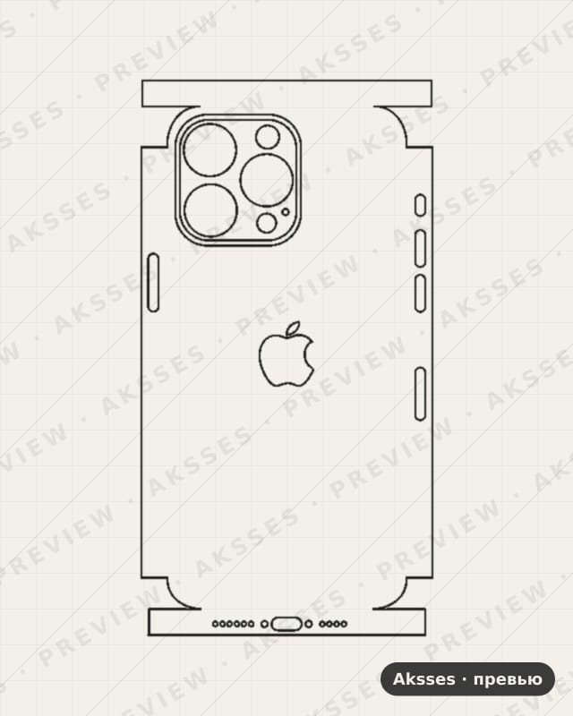Лекало iPhone 15 Pro Max V3 для iPhone 15 Pro Max, All Inclusive, Logo