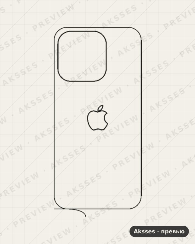 Лекало для iPhone 14 Pro, Back, Clear, Logo