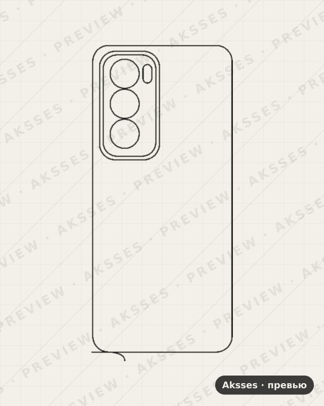 Лекало для Reno-ser. OPPO Reno 12 (China), Back, China