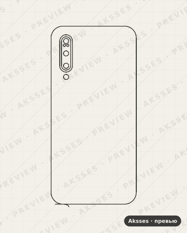 Лекало для Xiaomi Mi 9 Transparent Edition, Back