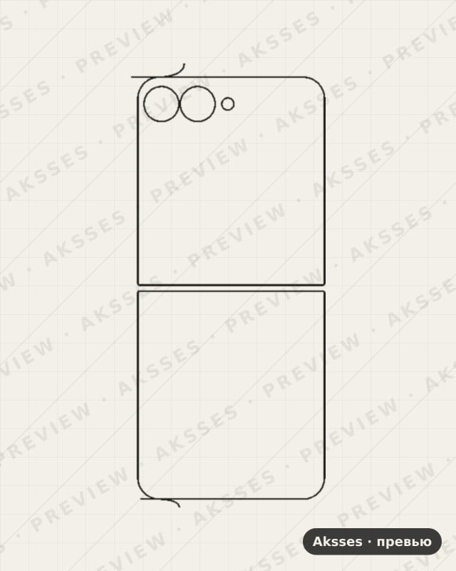 Лекало Galaxy Z Flip 6 V2 для Samsung Galaxy Z Flip 6, Back
