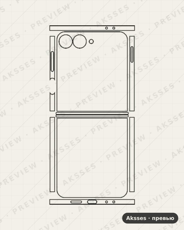 Лекало для Samsung Galaxy Z Flip 6, 360°, Clear