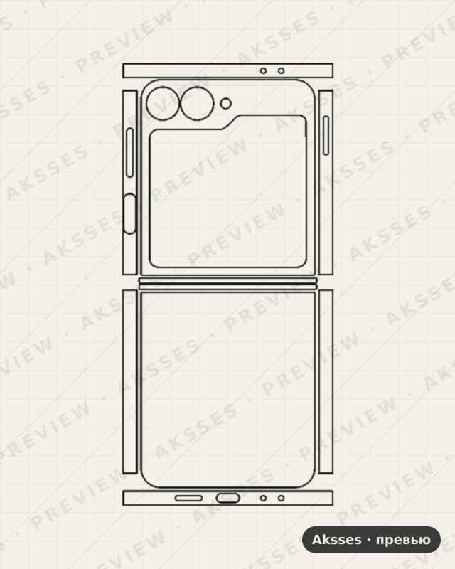 Лекало для Samsung Galaxy Z Flip 6, 360°
