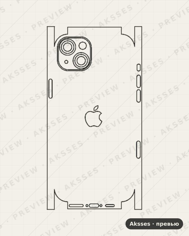 Лекало iPhone 15 Plus V2 для iPhone 15 Plus, All Inclusive, Logo