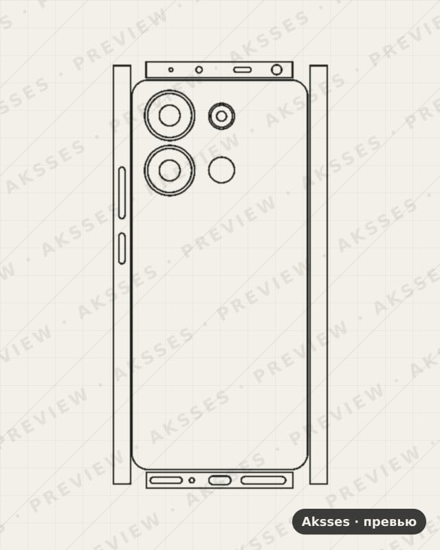 Лекало Redmi Note 13 V2 для - SERIES Note 13 (Russia), 360°, Russia