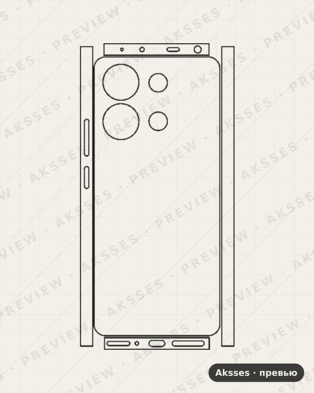Лекало Redmi Note 13 для - SERIES Note 13 (Russia), 360°, Russia