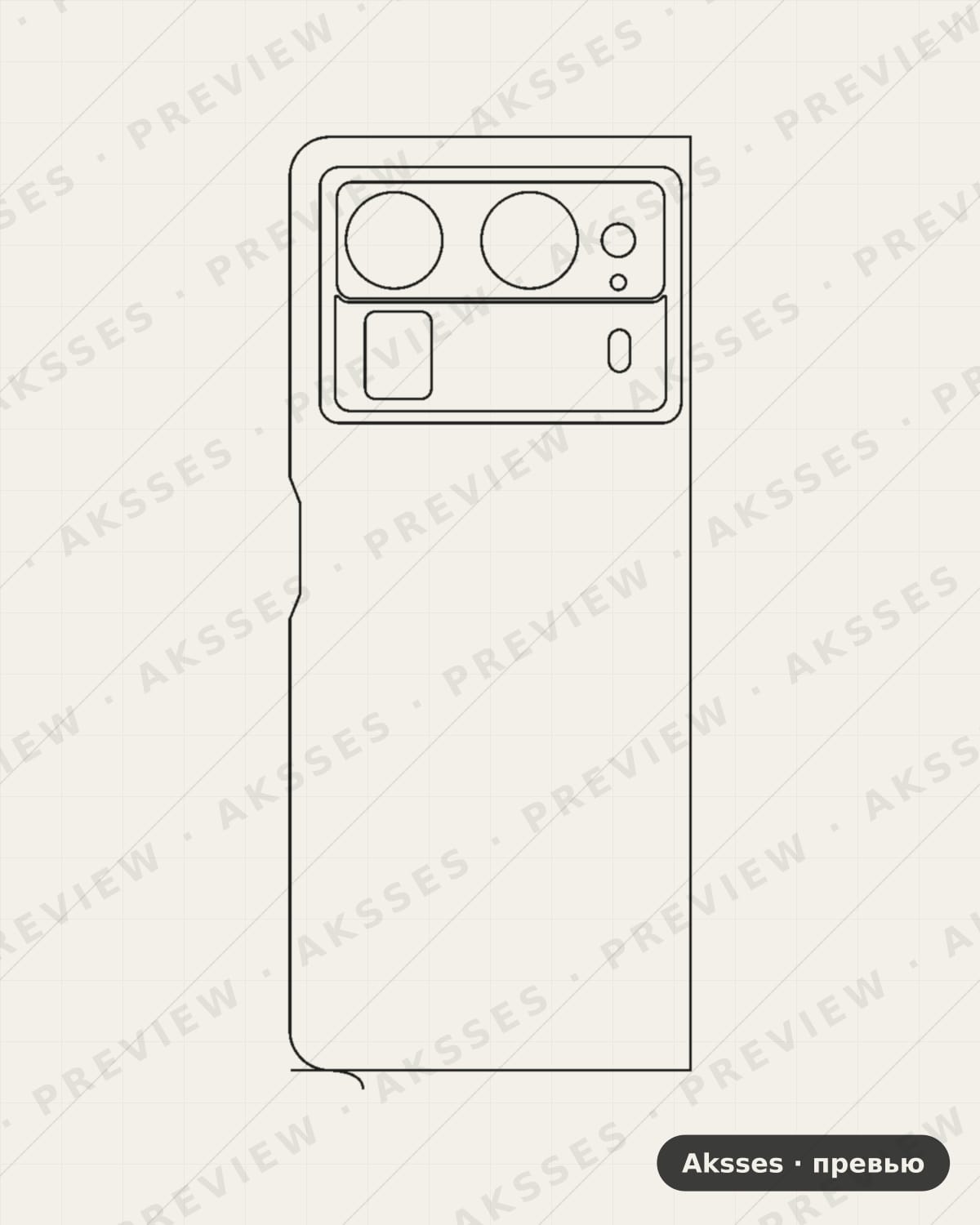Лекало для Tecno Phantom V Fold 2, Back