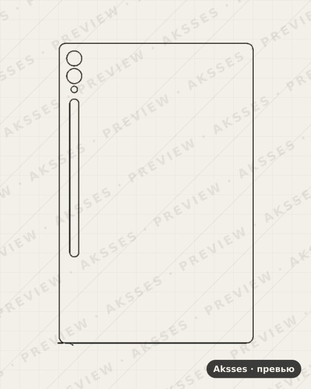 Лекало для Samsung Galaxy Tab S10+, Back, Clear
