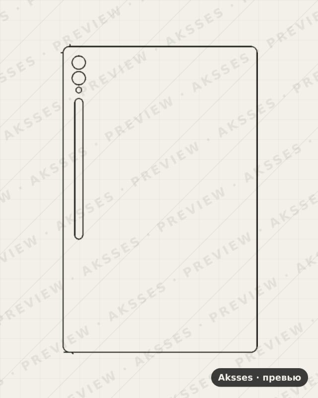Лекало для Samsung Galaxy Tab S10 Ultra 14.6, Back, Clear