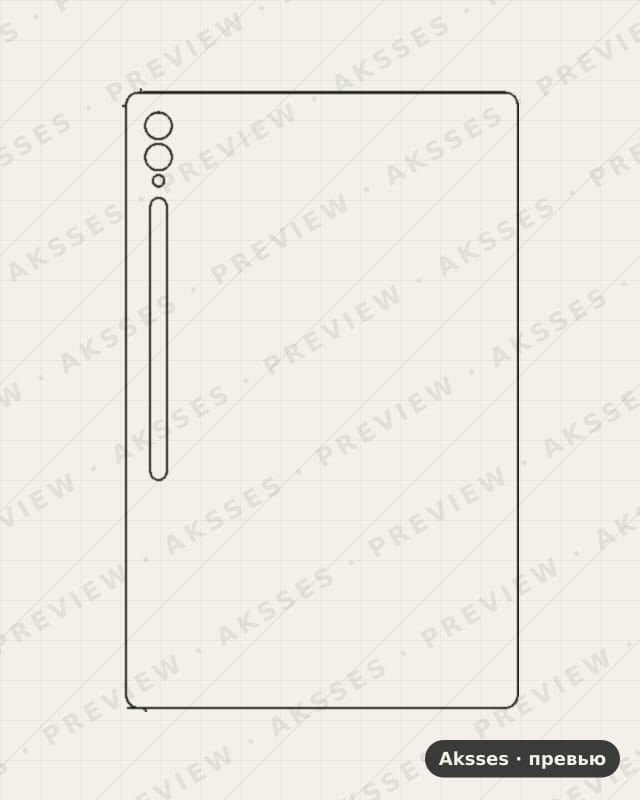Лекало для Samsung Galaxy Tab S10 Ultra 14.6, Back