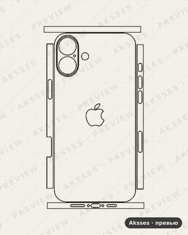 Лекало для iPhone 16 Plus, 360°, Logo