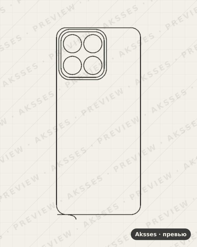 Лекало для Honor X7C, Back