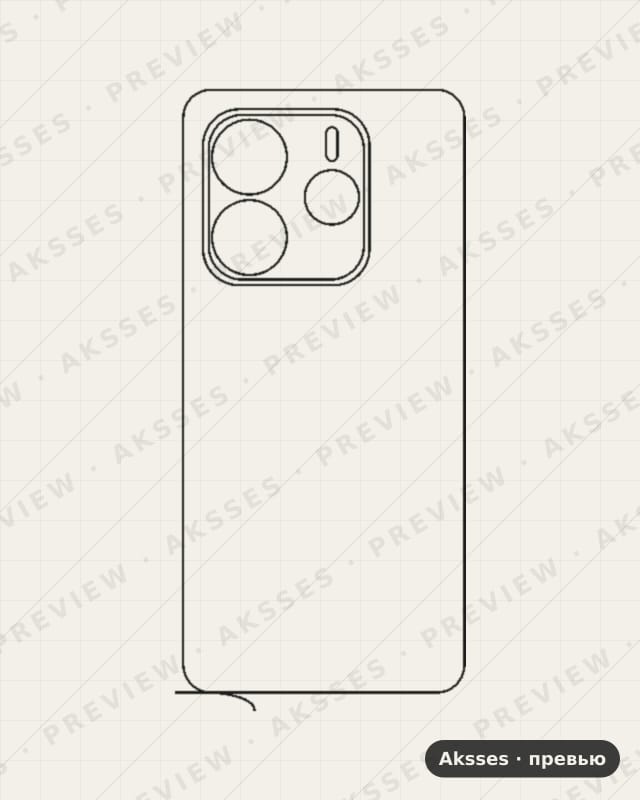 Лекало Redmi Note 14 для - SERIES Note 14, Back