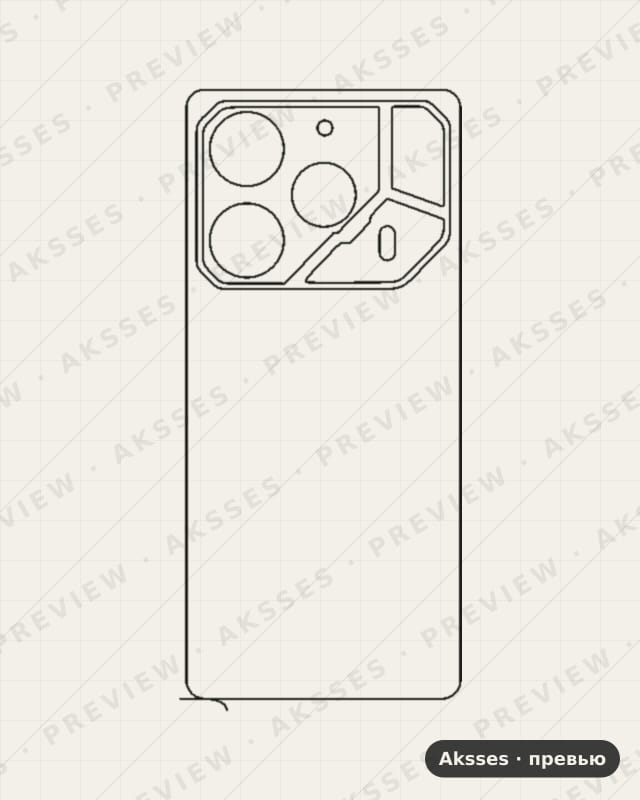 Лекало Pova 6 Pro V2 для Tecno Pova 6 Pro, Back