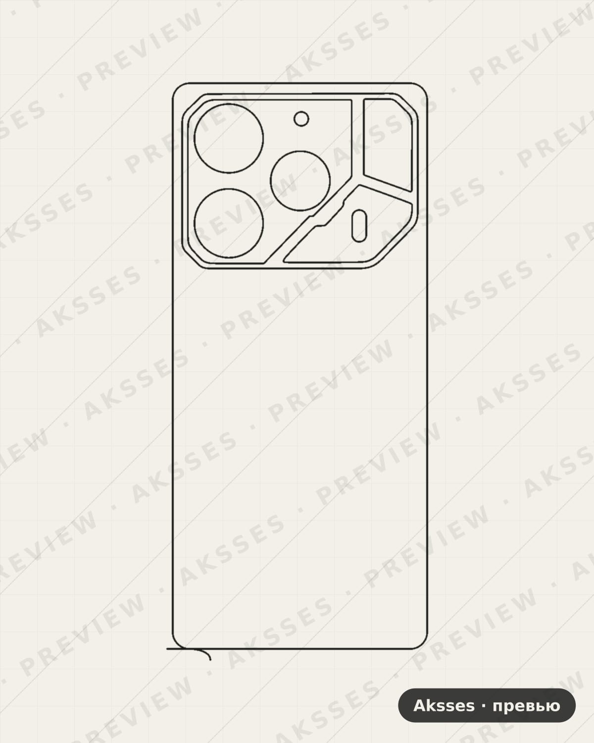 Лекало Pova 6 Pro V2 для Tecno Pova 6 Pro, Back