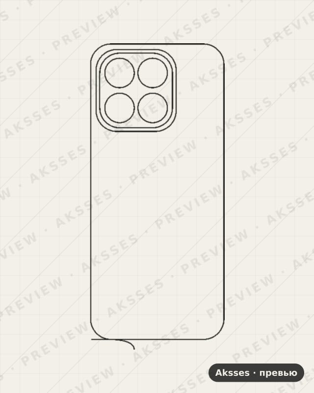 Лекало X10, X20, X30, X7, X8, X9 X6c для Honor X6c, Back