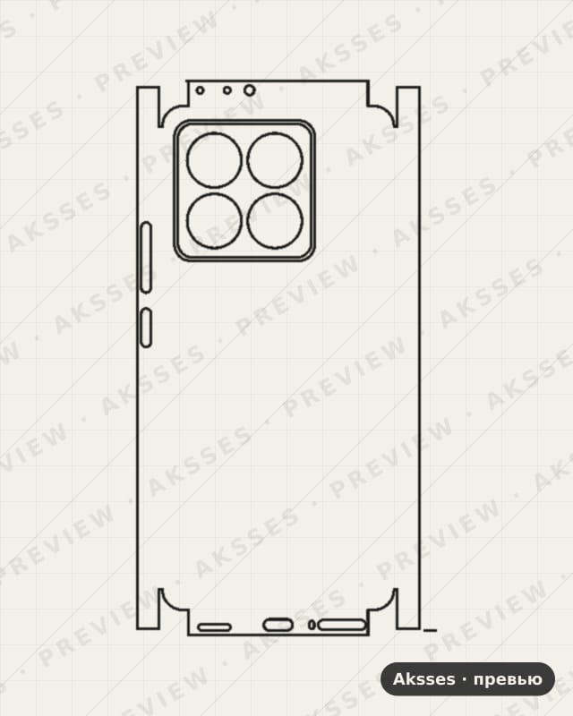 Лекало для Xiaomi Mi 14T, All Inclusive, Clear