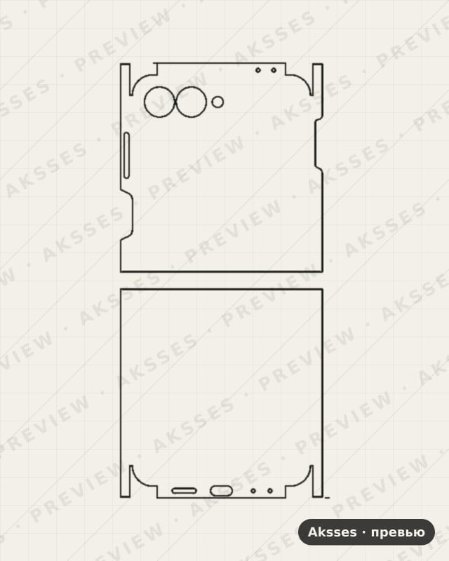 Лекало для Samsung Galaxy Z Flip 7 FE, All Inclusive, Clear