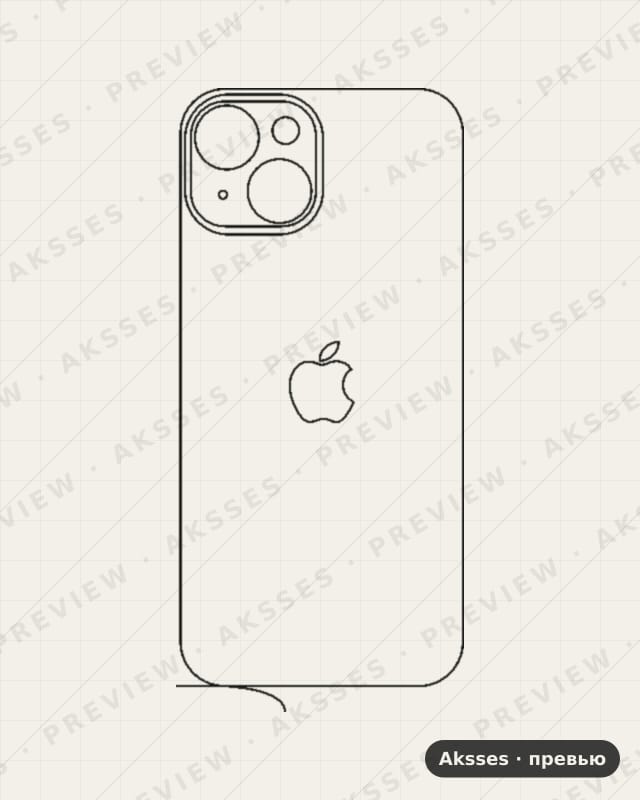 Лекало iPhone 15 V2 для iPhone 15, Back, Clear, Logo