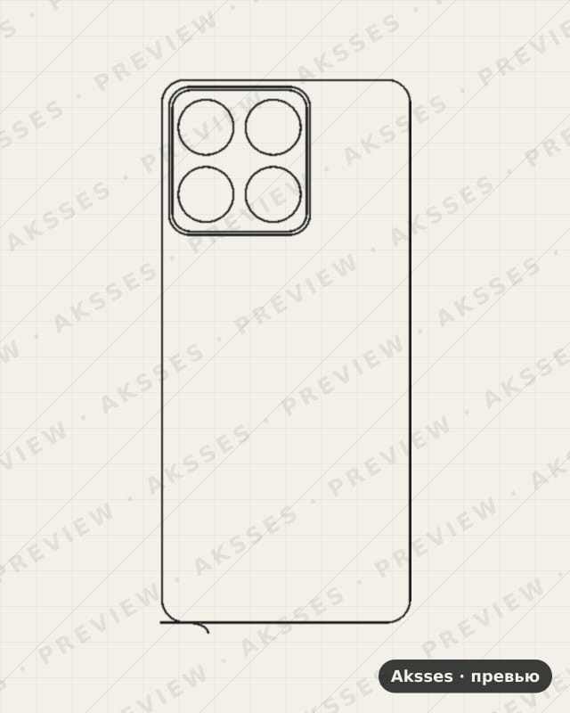 Лекало для Motorola Moto X70 Air, Back