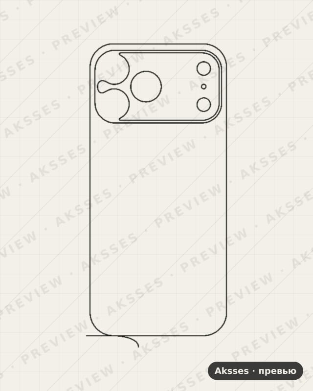 Лекало iPhone 17 Pro Max V3 для iPhone 17 Pro Max, Back, Clear