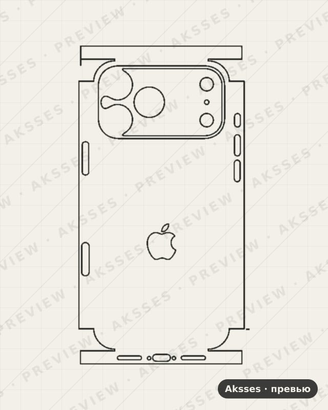 Лекало для iPhone 17 Pro Max, All Inclusive, Clear, Esim, Logo