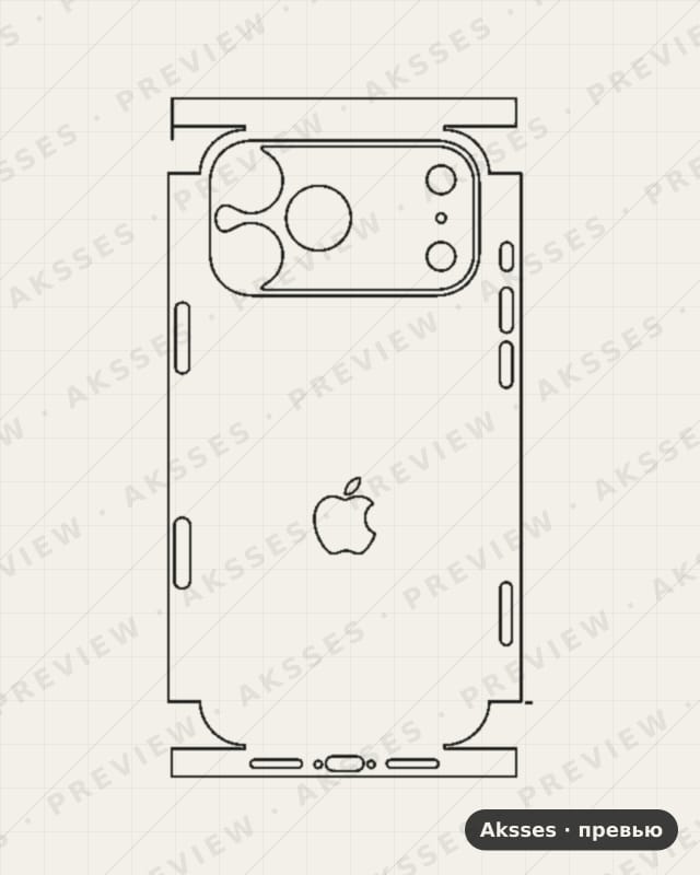 Лекало для iPhone 17 Pro Max, All Inclusive, Clear, Logo