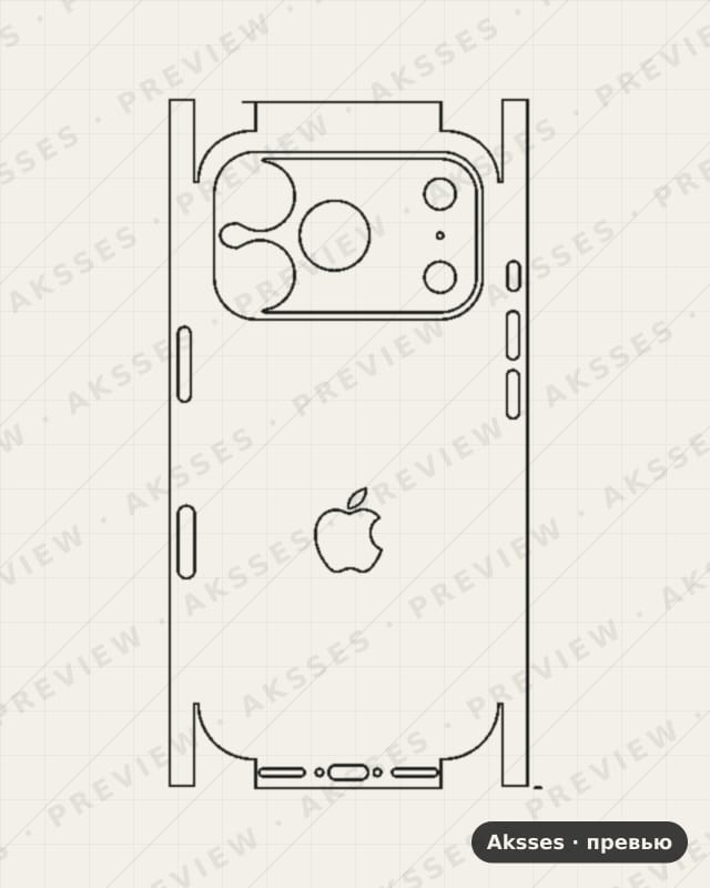 Лекало для iPhone 17 Pro, All Inclusive, Clear, Esim, Logo