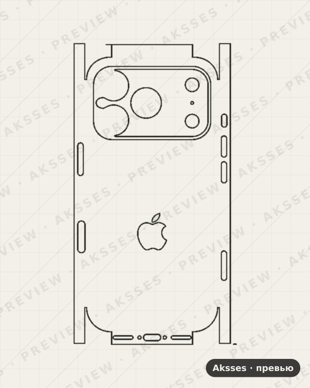 Лекало для iPhone 17 Pro, All Inclusive, Clear, Logo