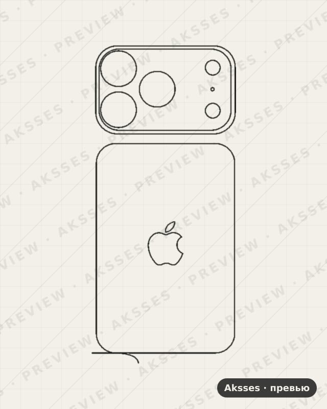 Лекало iPhone 17 Pro V2 для iPhone 17 Pro, Back, Logo