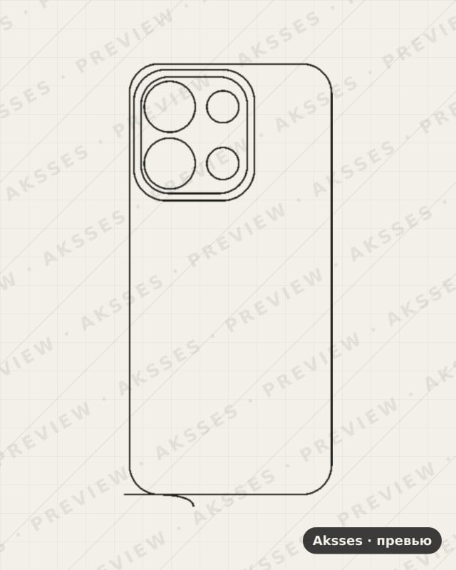 Лекало для Reno-ser. OPPO Reno16 (China), Back, China