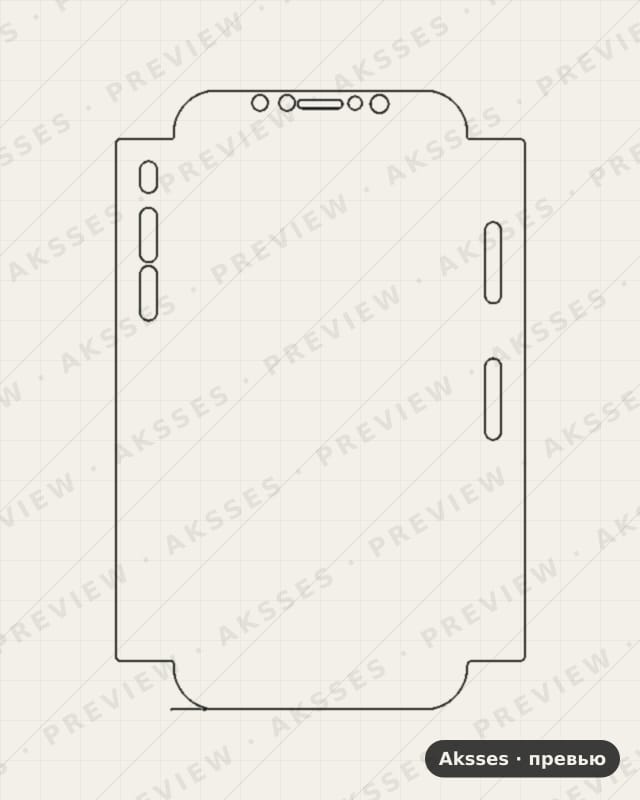 Лекало для iPhone X, Front Cover Matte