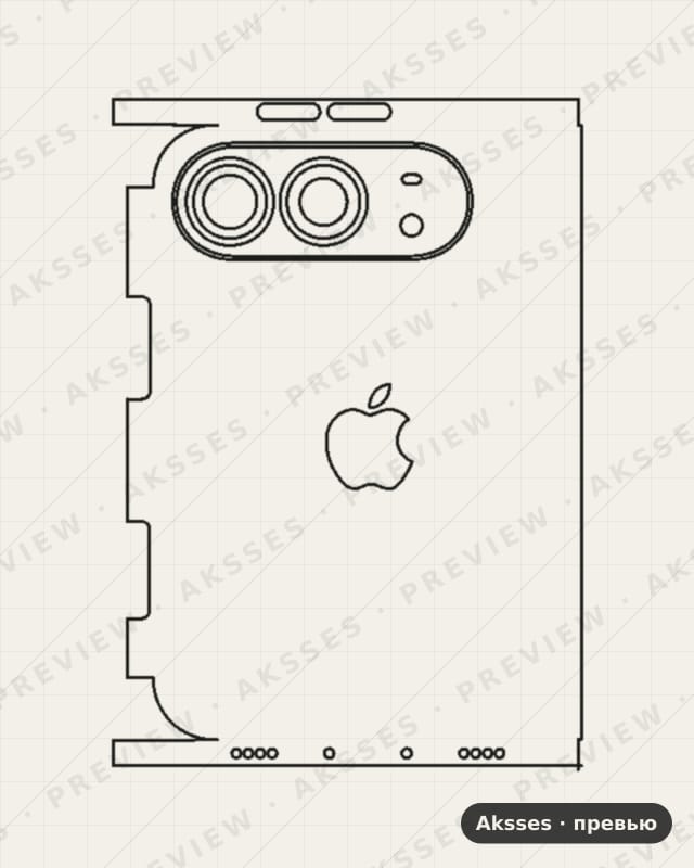 Лекало для iPhone Duo, Back Cover, Logo