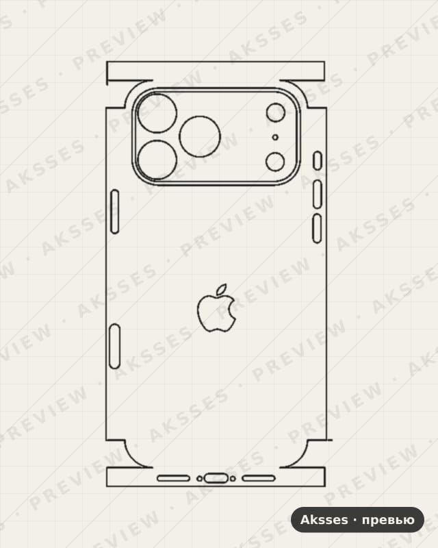 Лекало для iPhone 18 Pro Max, All Inclusive, Esim, Logo