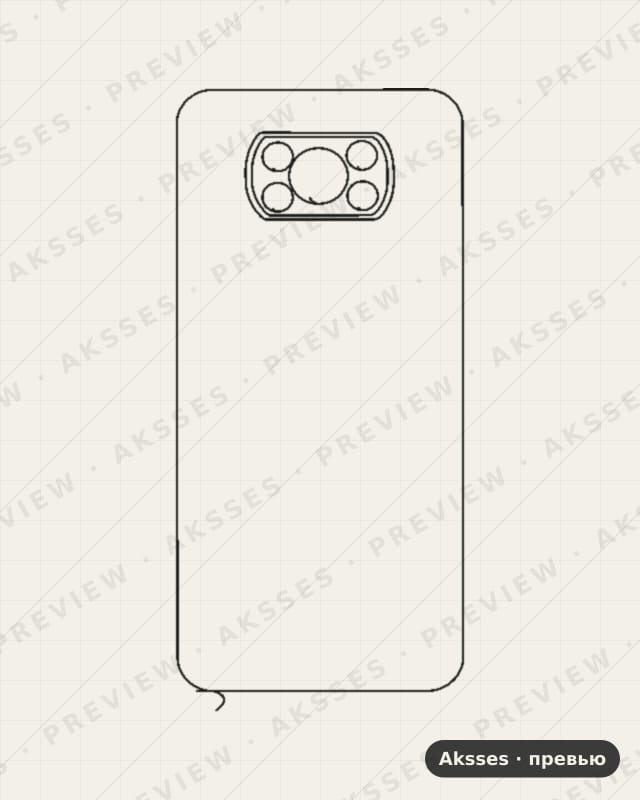 Лекало для POCO-SERIES Poco X3, Back Cover