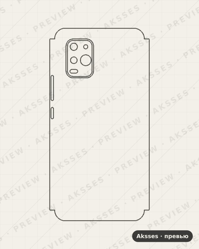 Лекало для Xiaomi Mi 10 Lite, Half Cover