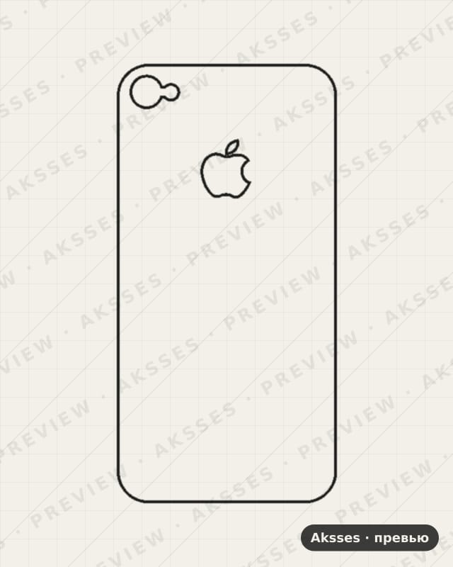Лекало для iPhone 4S, Back, Logo