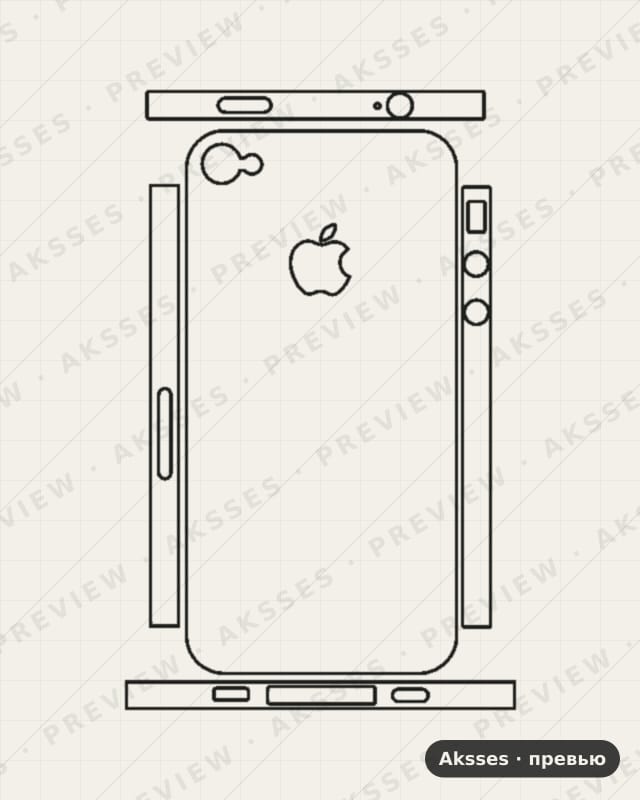 Лекало для iPhone 4S, 360°, Logo