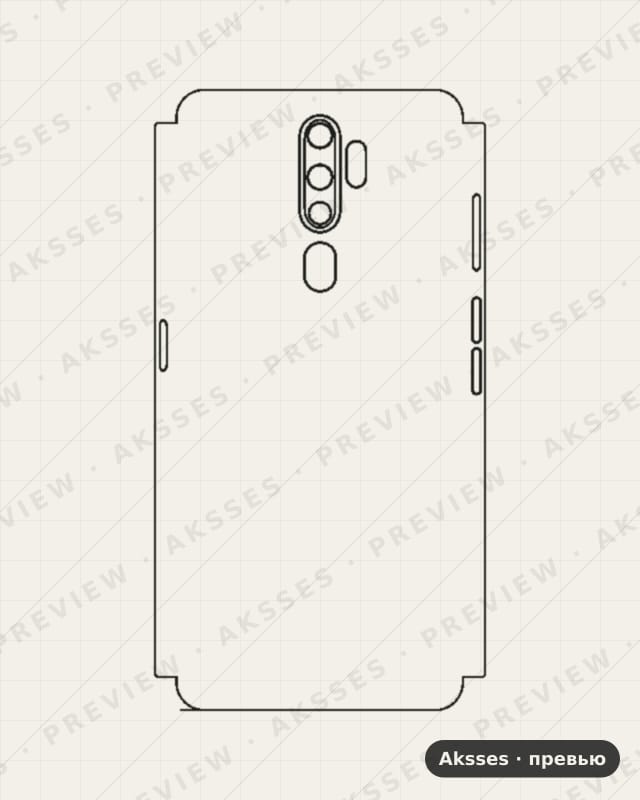 Лекало A-ser. OPPO A5 2020 для A-ser. OPPO A5 (2020), Half Cover