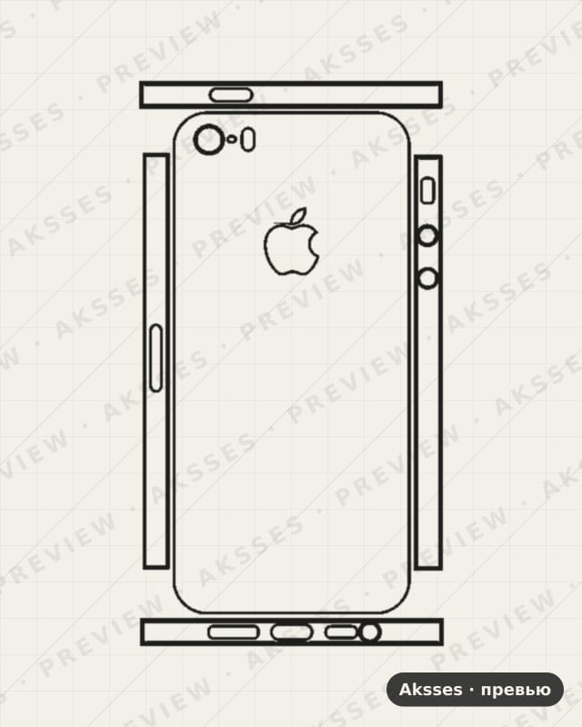Лекало для iPhone 5S, 360°, Logo