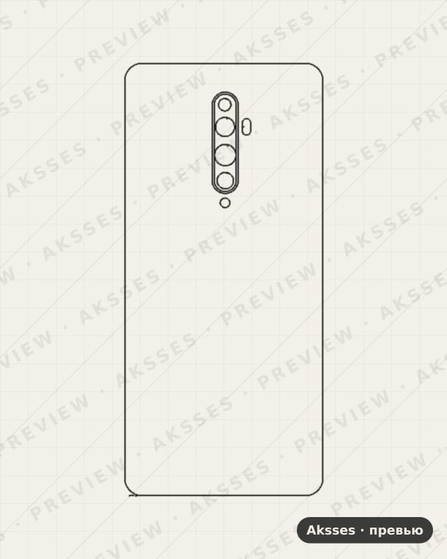 Лекало для Reno-ser. OPPO Reno 2F, Half Cover