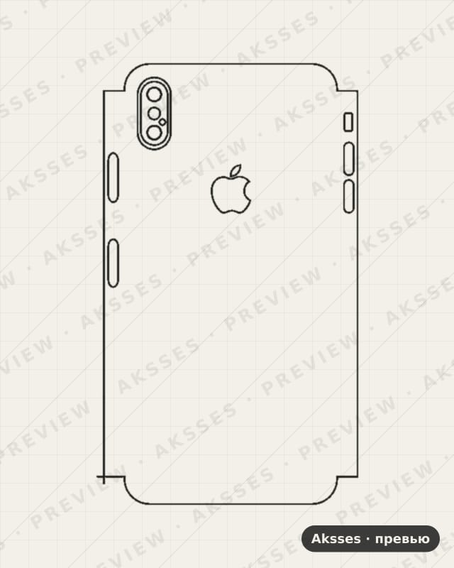 Лекало для iPhone XS Max, Half Cover, Logo