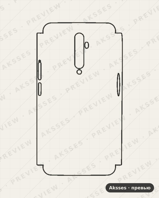 Лекало для Reno-ser. OPPO Reno 2Z, Half Cover