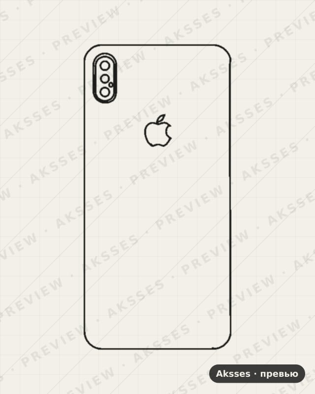 Лекало для iPhone XS Max, Back, Logo