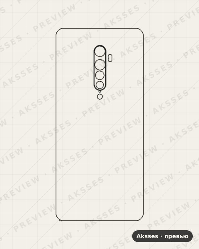 Лекало для Reno-ser. OPPO Reno 2, Back Cover