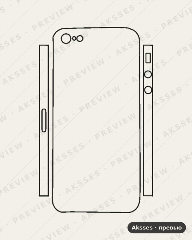 Лекало для iPhone 5-SE, Half Cover