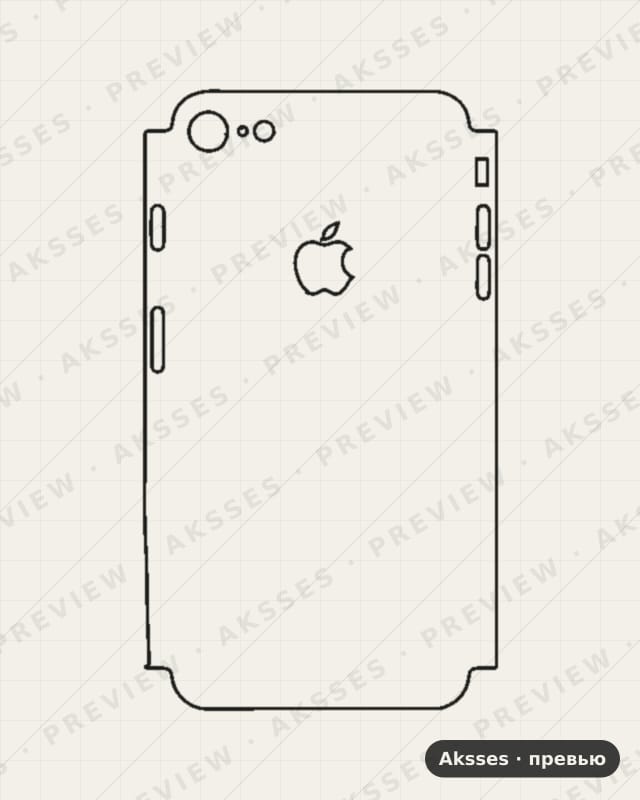 Лекало для iPhone 7, Half Cover, Logo